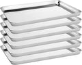6 Pack Stainless Steel Baking Sheet Pans, 17.3" L × 12.2" W × 1" H Cookie Sheets for Toaster Oven, Rust-Resistant, Dishwasher Safe