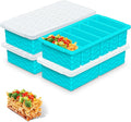 4-Pack Silicone Freezer Trays with Lid,2*【2 Large 2-Cup(500ml)&6 Small 1/2-Cup(125ml)】Soup Freezer Container Molds,Ice Cube Tray For Meal Prep&Freezing Soup,Stews,Sauces,Oven&Dishwasher-Safe