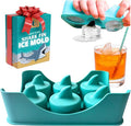 Silicone Shark Fin Ice Cube Tray, 100% Food Grade, BPA-Free Sharkweek Shark Gifts, Dishwasher Safe Silicone, Shark Party or Birthday Gift, Upright-Floating Fin Ice Mold