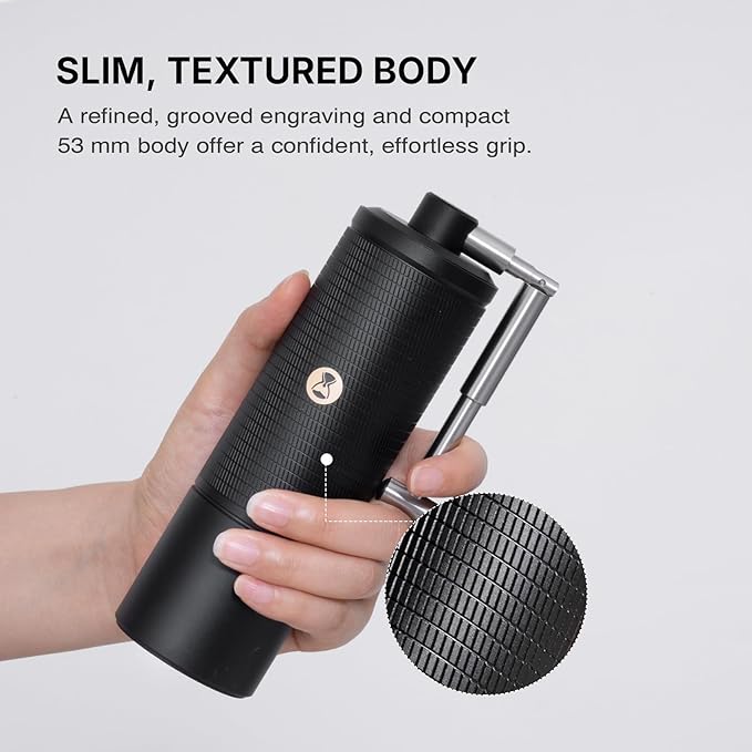 TIMEMORE C5 ESP Pro Manual Coffee Grinder with S2C-042-III Conical Burr, 0.015mm Precision Adjustment, All-Metal Portable Hand Coffee Mill for Espresso/French Press/Pour Over - Black
