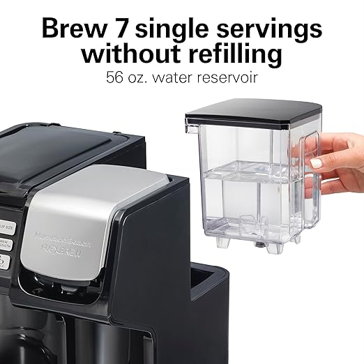 Hamilton Beach FlexBrew Trio 2-Way Coffee Maker, Compatible with K-Cup Pods or Grounds, Combo, Single Serve & Full 12c Pot, Black - Fast Brewing (49902JN)