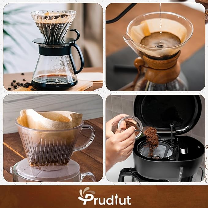 100Pcs Coffee Filters #4, Unbleached Natural Coffee Filters 8-12 Cup, Disposable Coffee Filters, 4 Cone Paper Compatible with Ninja Coffee Maker, Pour Over and Drip Coffee Maker