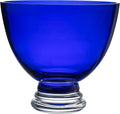 Barski Beautiful Handmade Glass Round Footed Bowl, Cobalt, 9.5" D (9.5 Inches Diameter), Made in Europe