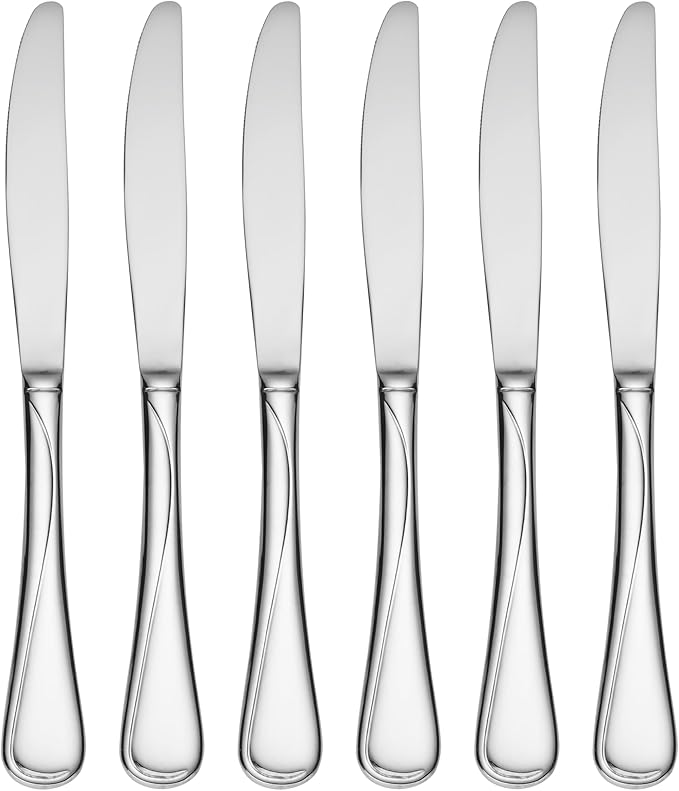 Oneida Flight Stainless Steel 18/10 Dinner Knives (Dinner Knives, Set of 6)