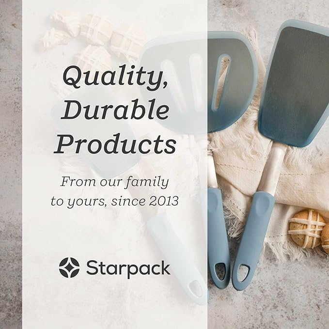Starpack 'Flex & Flip' Flexible Silicone Turner Spatula Set (3 Pcs) - High Heat Resistant Spatulas for Cooking Egg 600°F - Silicone Pancake Turner Spatula, LFGB Grade Non Stick Rubber Kitchen Utensils
