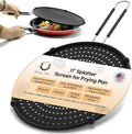 Frying Pan Splatter Screen | USA Brand | 11-Inch Black, Fit Pans (6" to 11") Silicone Grease Splatter Guard for Frying Pan and Stove by Beckon Ware