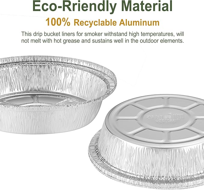 7" Aluminum Foil Pans with Clear Lids 50 Pack,Heavy Duty Disposable Containers for Roasting,Storing,Baking,Cooking,Recyclable