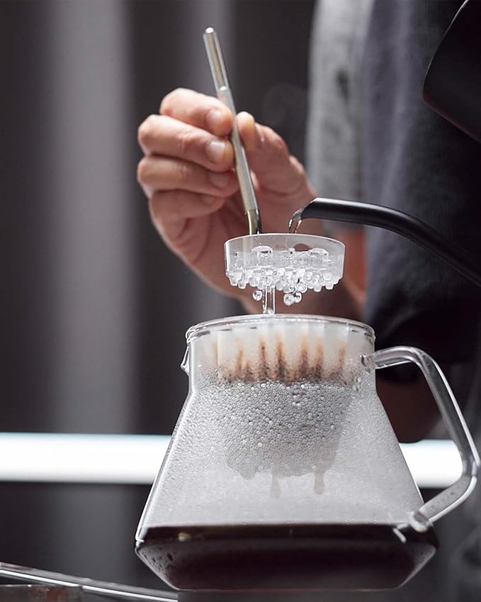 MELODRIP Pour Over Coffee Tool for Cleaner and Sweeter Brewing (Polished Handle and Clear Dish)