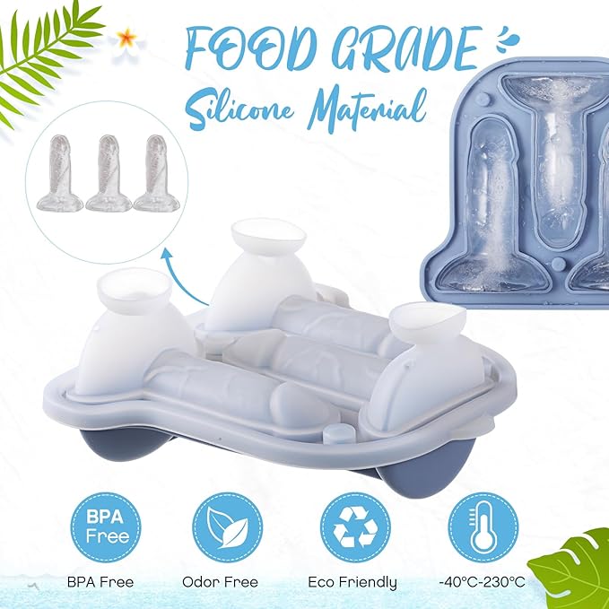Hoolerry Ice Cube Molds Cube Trays Fun Shapes Silicone Ice Ball Maker with Lid for Whiskey Cocktails Juice Drinks Beverage Crafting Accessories White Elephant Gifting(Blue,Classic Style)