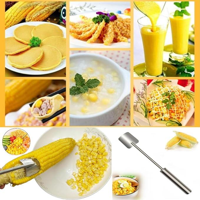 2025 Corn Peeler for Corn on the Cob, Stainless Steel Corn Cob Stripper Tool for Stripping off Corn Kernel From Cob，Restaurant Chefs, Outdoor Dining Enthusiasts。