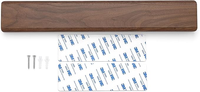 XINZUO Walnut Wood Knife Magnetic Strips 16 Inch, Double Row Round Magnets Magnetic Knife Holder for Wall -Magnetic Knife Bar- Works With Kinds of Kitchen Tools -Space Saver Knife Rack