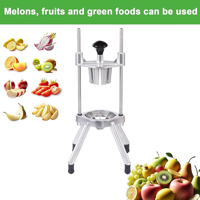 Commercial Lemon Cutter with V-Shaped 420 Stainless Steel Blades 6-Section Vegetable Machine Commercial Vegetable Chopper Dicer Lemon Cutter for Fruit Lemon Orange with One Brush Cleaner Included