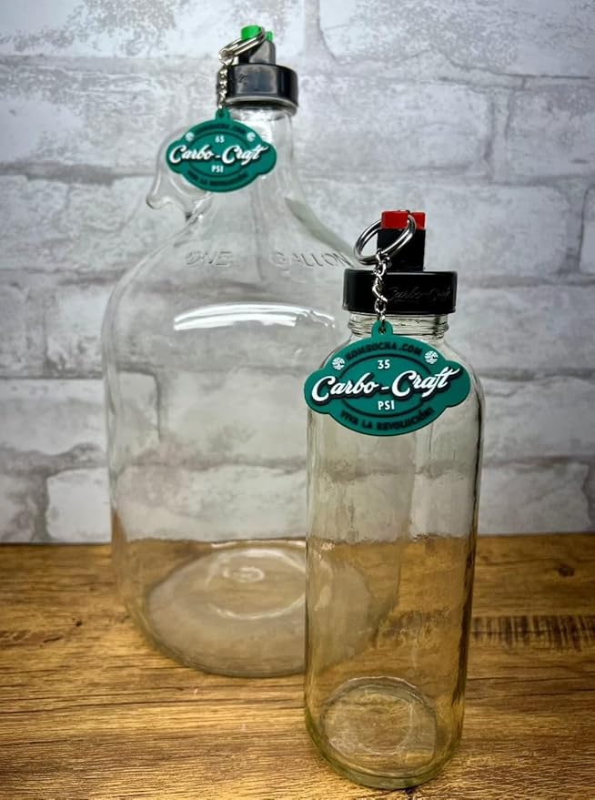 Kombucha.com Carbo-Caps: The Swingtop Slayer and Ultimate Carbonation System for Craft Beer & Kombucha Home Brewing. Viva La Revolución! (65 & 35 psi Combo, 2 Carbo-Caps + PRVs)