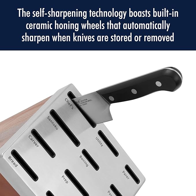 HENCKELS Solution Razor-Sharp 20-pc Knife Set, Chef Knife, Bread Knife, Steak Knife, German Engineered Informed by 100+ Years of Mastery