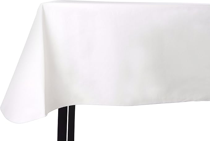 Yourtablecloth Heavy Duty Vinyl Rectangle or Square Tablecloth – 6 Gauge Heavy Duty Tablecloth – Flannel Backed – Wipeable Tablecloth with Vivid Colors & Many Sizes 52 x 52 White