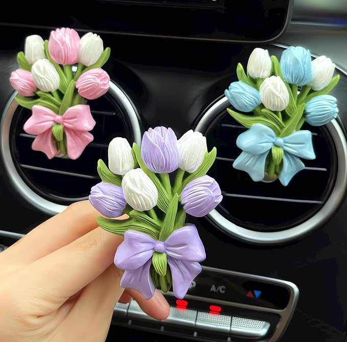 3D 2 Pack Tulip Bouquet Candle Mold, Plant Silicone Mold, Flower Resin Mold for Soap Soy Wax Epoxy DIY Handcraft Home Ornaments Car Air Freshener Home Decoration