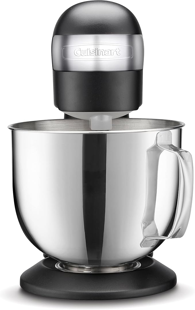 Cuisinart Stand Mixer, 12 Speed, 5.5 Quart Stainless Steel Bowl, Chef’s Whisk, Mixing Paddle, Dough Hook, Splash Guard w/ Pour Spout, Poppy Seed, SM-50PSNAS