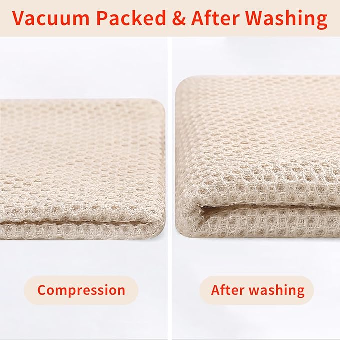 Homaxy 100% Cotton Waffle Weave Kitchen Dish Cloths, Ultra Soft Absorbent Quick Drying Dish Towels, 12 x 12 Inches, 12-Pack, Beige