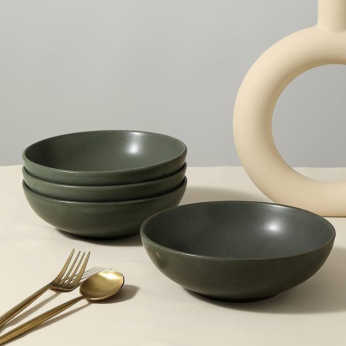 Stone Lain Grao Stoneware 32-Piece Dinnerware Set, Green
