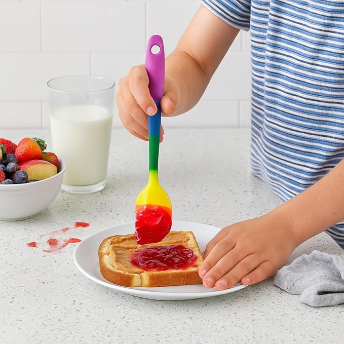 Cooking With Pride Non-Stick Mini Scraper Spatula, Heat-Safe Silicone With Iron Core, 8.5-Inch
