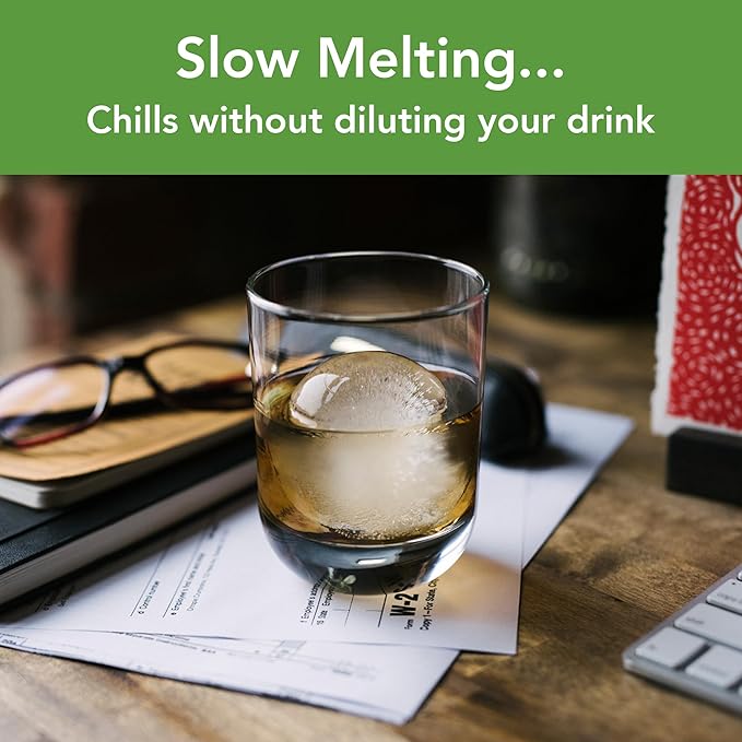 Tovolo Ice Cubes Mold Pack of 2 Large Craft Ice Molds for Whiskey Bourbon Cocktails, Easy Fill No Leak Silicone Ice Molds Gift for Him Stackable Dishwasher Safe BPA Free Heart Ice