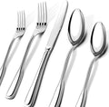 Silverware Set for 8, Stainless Steel Cutlery Set with Wide Handles, Mirror Polished Utensils Heavy Duty Spoons and Forks Set, Dishwasher Safe (Silver, 40 Pieces for 8)