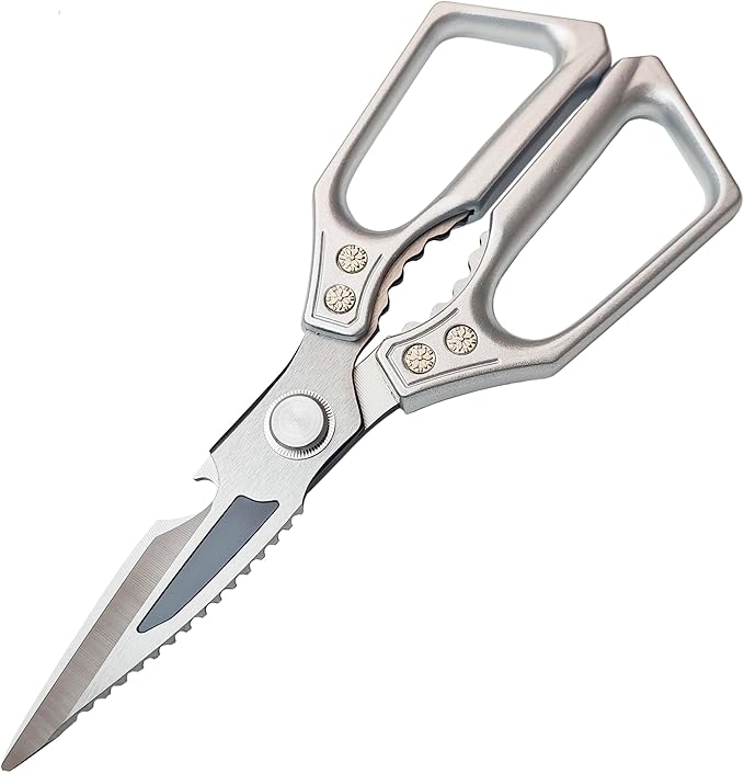 Kitchen Shears Heavy Duty All Purpose Kitchen Scissors, Utility Stainless Steel Blades with Ergonomic Handles for Home, Office, Easy Cutting Chicken Bones, Meat, Cardboard, Vegetables, Leather