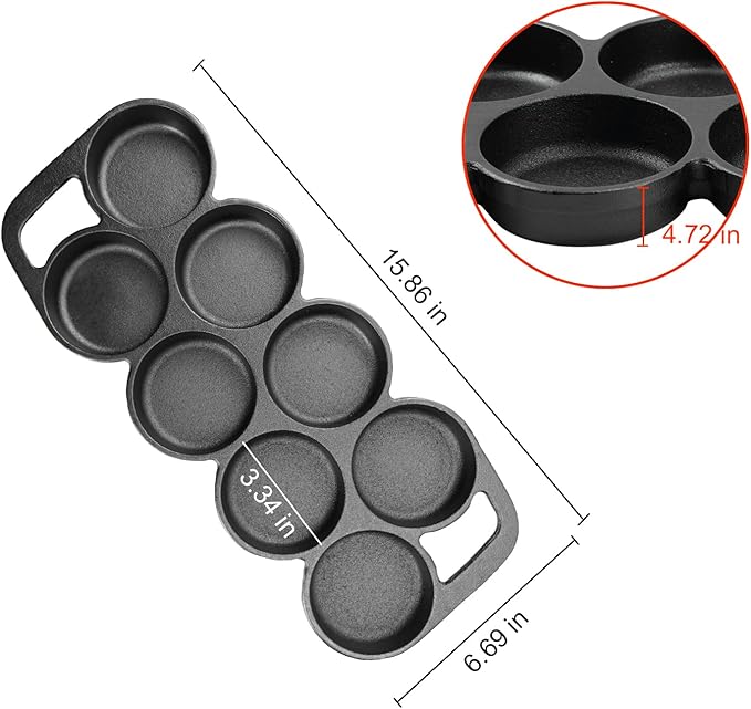 DVK 2 Set Cast Iron Muffin Pan Heavy Duty Cupcake Pan Muffin Tin, Non-Warping Even Heat Distribution for Perfect Cupcakes, Mini Cakes, Tarts, Quiches Ideal for Home Bakers Professional Chefs