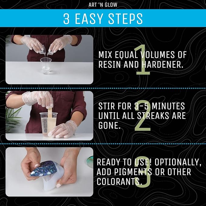 Epoxy Resin for Crystal Clear Casting & Coating – 16 oz Kit – Bubble Free, Non-Yellowing, Two Part, Self-Leveling Art Resin – for Tumblers, Jewelry, Molds, Table Top, & Crafts – USA Small Business