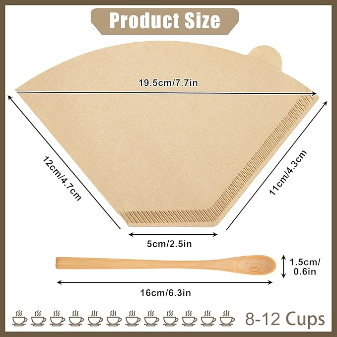 600 Count #4 Coffee Filter 8-12 cup, Disposable Cone Coffee Filters For Pour Over and Drip Coffee Maker
