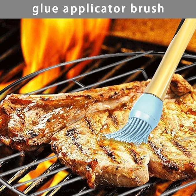 4 Pack Silicone Basting Brush for Cooking, Heat Resistant Pastry Brushes with Oil Reservoir Handle, Food-Grade BBQ Brush for Grilling, Baking, Barbecue, Sauce, Butter, Meat, Kitchen and Outdoor