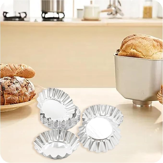 pson 20Pcs 2.95 Inch Egg Tart Molds, Non-Stick Aluminum Mini Tart Pans for Baking Tarts, Pies, Cupcakes, Muffins, Pudding, and Desserts