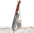 Jikko® Bushido Edition – Japanese Santoku Knife 7" | AUS-8 High-Carbon Stainless Steel with Hollow Edge & Rosewood Handle – Razor Sharp 15° Blade, 3× Edge Retention, Premium Chef’s Knife