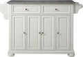Crosley Furniture Alexandria Granite Top Rolling Kitchen Island Storage Cart, Microwave Stand, Spice Rack, White