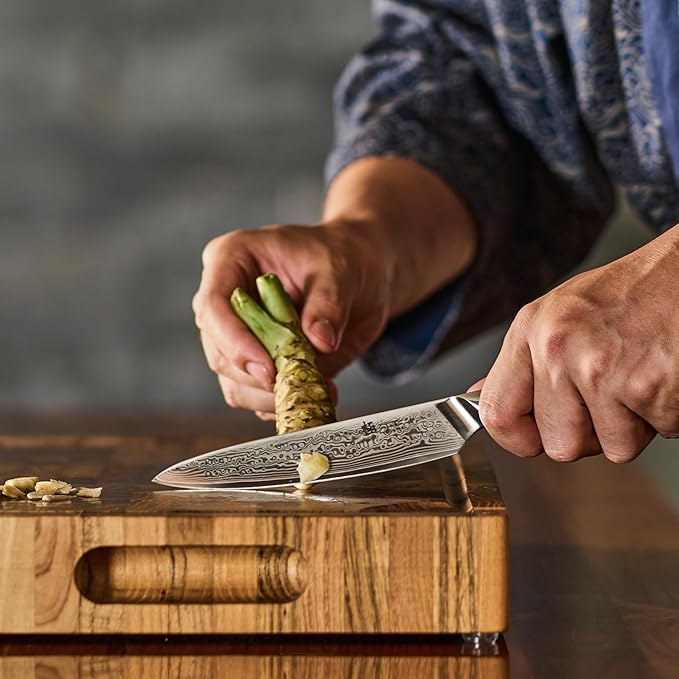 KYOKU Chef Utility Knife - 6" - Shogun Series - Japanese VG10 Steel Core Forged Damascus Blade - with Sheath & Case