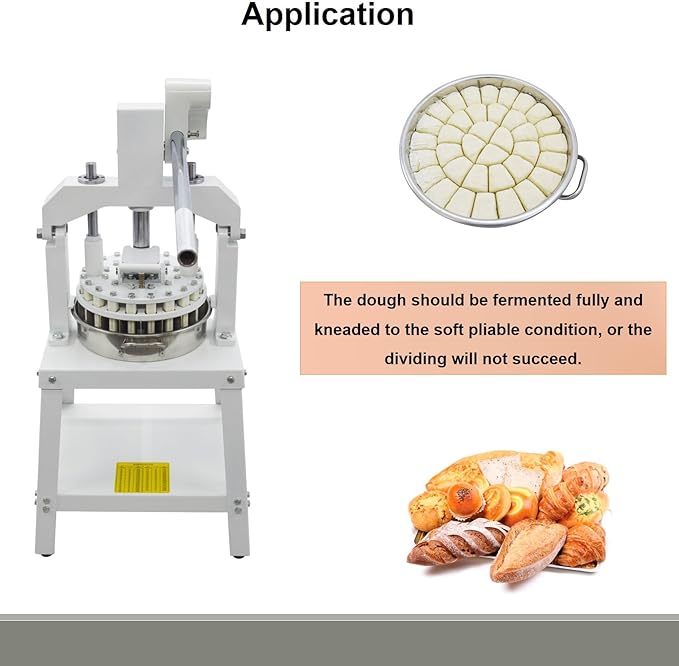 24PCS Vertical Type Manual Dough Dividing Machine 2 Trays Manual Dough Divider Bakery Dough Cutter Machine 1.59oz-8.46oz(45g-240g)/pcs