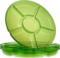 Plasticpro 6 Sectional Round Plastic Serving Tray/Platter (2, Green)