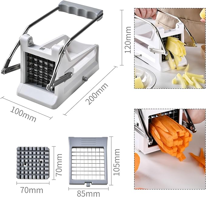 French Fry Cutter, with Different Blade Sizes,Featuring Non-slip Cuction Bases,Work for Potatoes, Carrots, Cucumbers, etc.