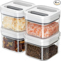MR.SIGA 4 Pack Airtight Food Storage Container Set, BPA Free Kitchen Pantry Organization Canisters, One-handed Airtight Cereal Snack Candy Storage Containers, 360ml / 12.2oz, Small, White