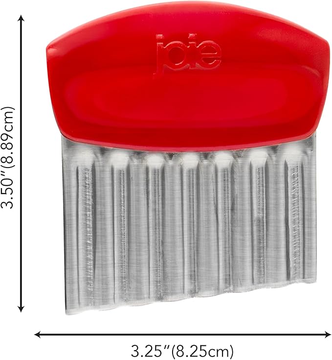 Joie Crinkle Cutter Knife, Wavy Slicer for Potatoes, Vegetables and Fruits, Great for Kids First Cutting Tool, Fun Kitchen Gadget, Stainless Steel, BPA-Free, Colors May Vary