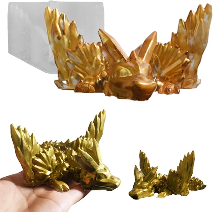 Dragon Diamond Resin Mold - Round Dinosaur Animal 3D Candle Making Mold for Home Decor
