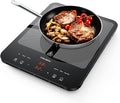 Portable Induction Cooktop, 1°C Precision Control, Dual Temp Display, 1L Boils in 4 Mins, Ultra-Slim 26mm Burner, 6 Cooking Modes, 3-Hour Timer, Glass Surface, for Magnetic Cookware Only