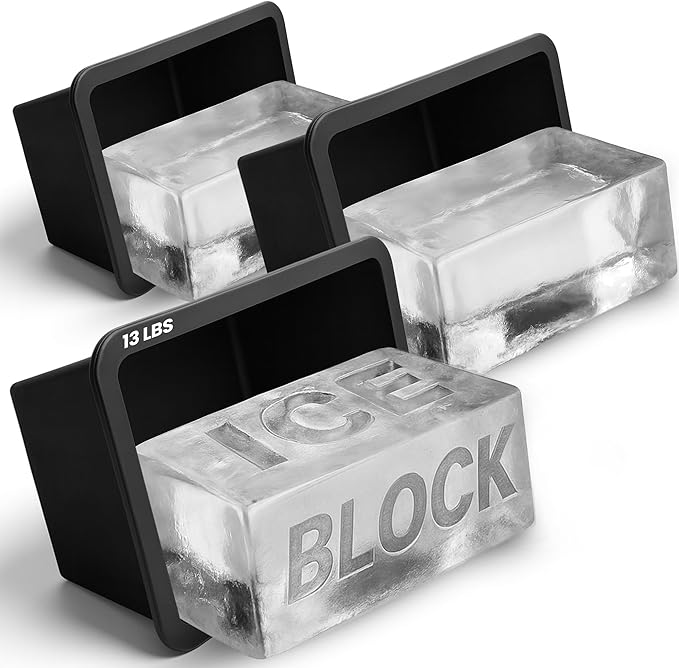 Extra Large Ice Block Mold (3-Pack) – 13 lbs Silicone Ice Brick Maker for Ice Bath & Cold Plunge – Giant Cube for Recovery, Muscle Relief & Coolers, Dishwasher Safe
