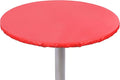 Yourtablecloth Heavy Duty Vinyl Round Fitted Tablecloth (Table Cover) with Flannel Backing Vibrant Colors Elasticized Tablecloth Great for Indoor and Outdoor Dining and Playing Cards 48” Ruby Red