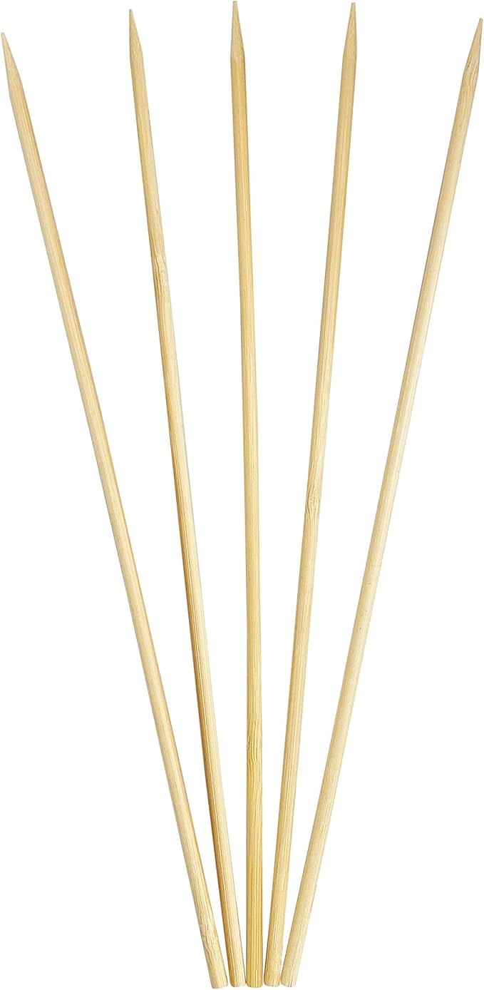 KingSeal Renewable Bamboo Heavy Weight Kebab Skewers, BBQ Sticks, 10 Inches x 3.8 mm Diameter, Resale or Retail Pack - 25 Bags of 100 (2500 Count)