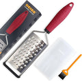 Deiss PRO Coarse Grater & Hand Held Cheese Grater - Sharp Stainless Steel Blades, Non-Slip Handle, Small Cheese Grater for Kitchen, Shredder, Dishwasher Safe