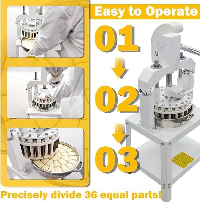 TECHTONGDA Commercial Dough Divider Rounder Machine Manual 36PCS Dough Cutter Hand Press Bread Bakery Dough Dividing Machine