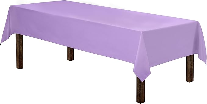 Gee Di Moda Rectangle Tablecloth - 60 x 102 Inch Lavender Table Cloth for 6 Foot Rectangle Table - Heavy Duty Washable Fabric - for 6 Ft Buffet Table, Holiday Party, Dinner, Wedding & Baby Shower
