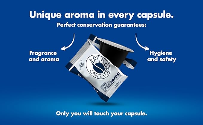 Caffè Borbone Black Blend Nespresso Compatible Espresso Coffee Pods, 50 Count Espresso Pods