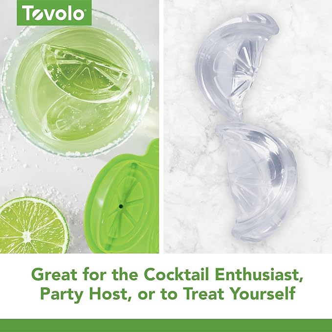 Tovolo Ice Cubes Mold Pack of 2 Large Craft Ice Molds for Whiskey Bourbon Cocktails, Easy Fill No Leak Silicone Ice Molds Gift for Him Stackable Dishwasher Safe BPA Free Heart Ice